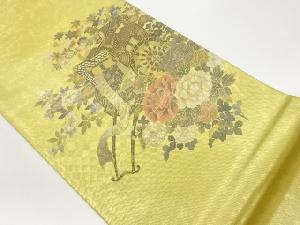 金彩引箔螺鈿御所車に花々模様袋帯